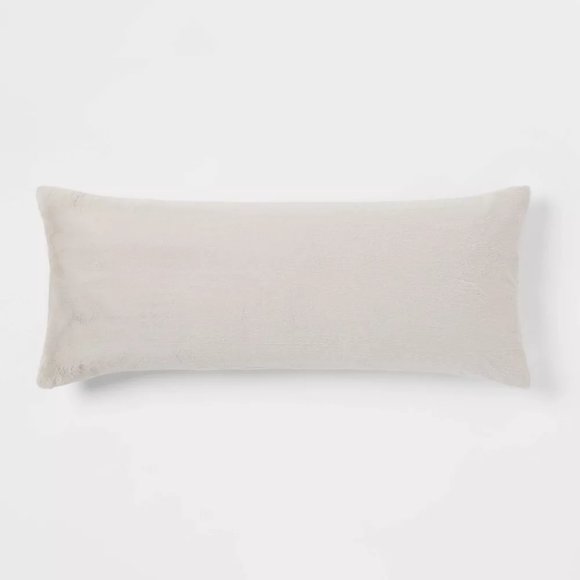 Room Essentials Bedding Room Essentials Light Gray Faux Fur Plush Body Pillow Cover 2 X 50